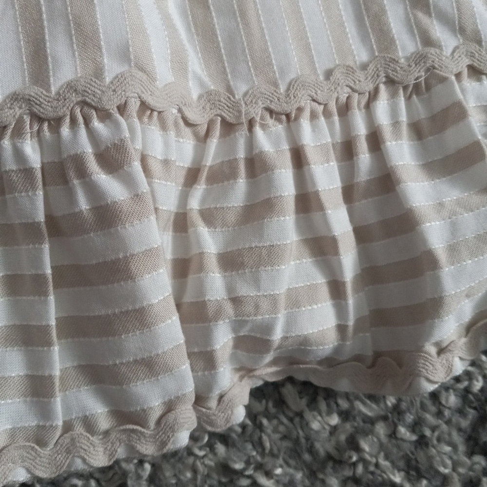 Tahari Girl Dress White And Cream Striped Size 8 - Picture 4 of 10